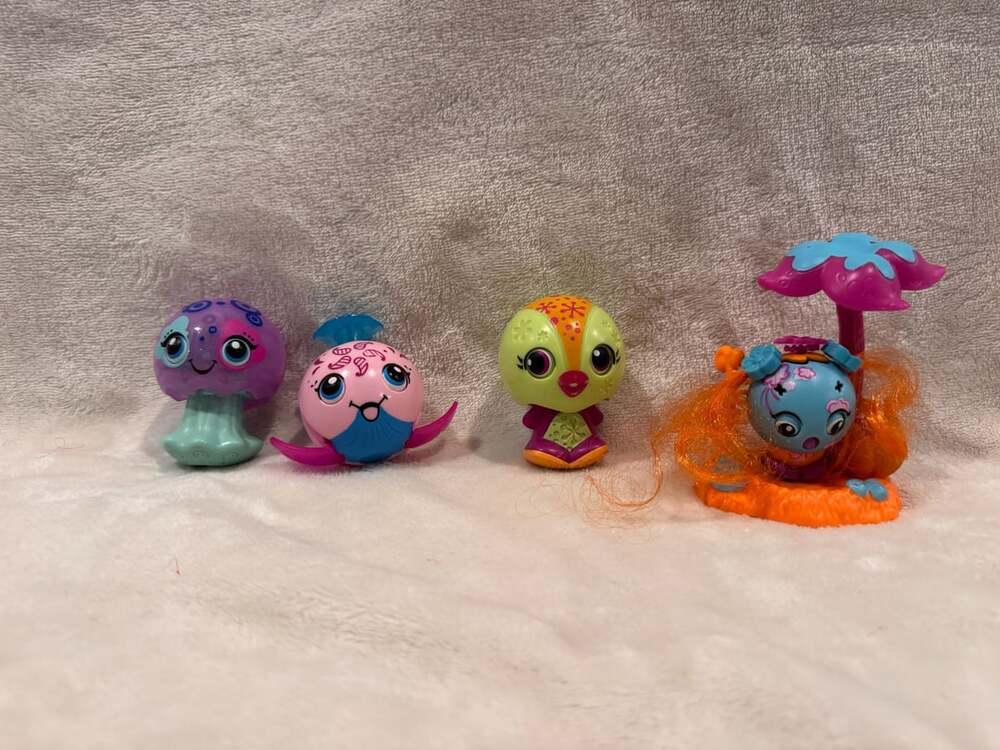 Spin Master Zoobles Figures Lot Spring To Life Audrey Bird Whale Jellyfish